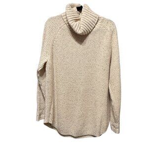 Pendleton Womens Waffle Knit Turtleneck Sweater XL Beige Lambs Wool Blend
